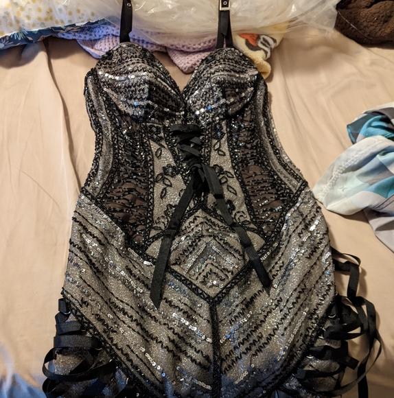 Vintage Beaded Prom Gown - Picture 2 of 11